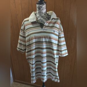 Ecko Unlimited Cream, Olive & Rust Striped Polo